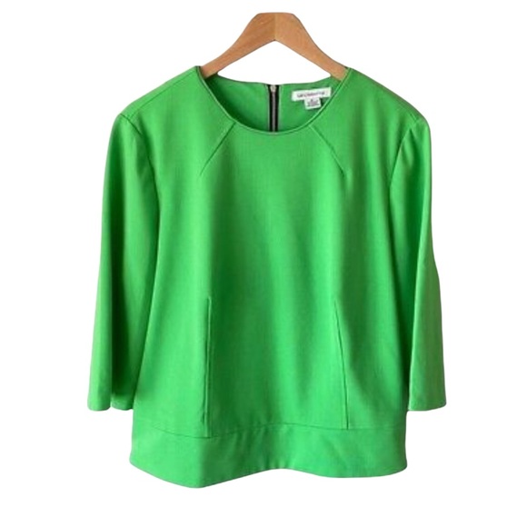 Liz Clairborne Green Zip Back Blouse Size M - Picture 2 of 13